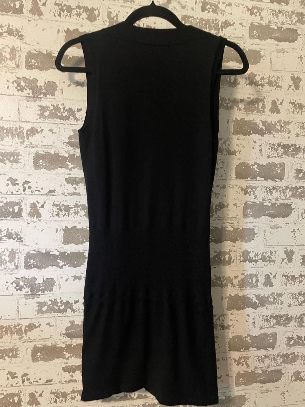 Diane von Furstenberg Black Sleeveless Knit Tie Front Sweater Dress XS Sample - Picture 8 of 10